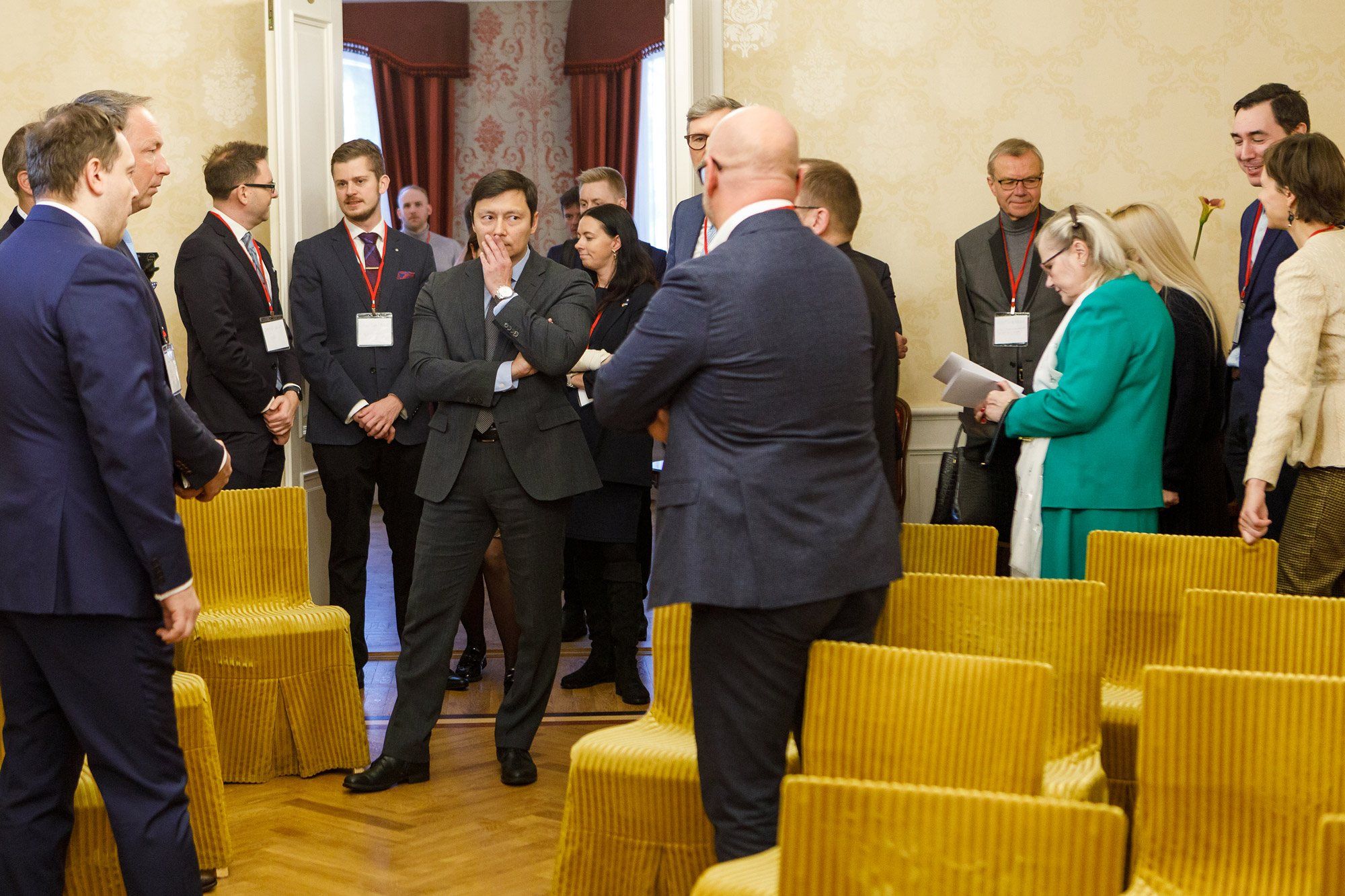 Participants arriving at the meeting